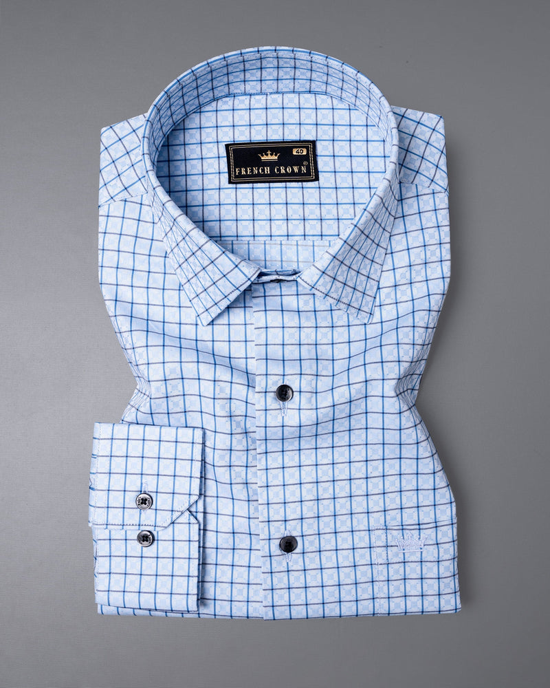 Tropical Blue with Curious Blue Plaid Dobby Textured Premium Giza Cotton Shirt 5742-BLK-38, 5742-BLK-H-38, 5742-BLK-39, 5742-BLK-H-39, 5742-BLK-40, 5742-BLK-H-40, 5742-BLK-42, 5742-BLK-H-42, 5742-BLK-44, 5742-BLK-H-44, 5742-BLK-46, 5742-BLK-H-46, 5742-BLK-48, 5742-BLK-H-48, 5742-BLK-50, 5742-BLK-H-50, 5742-BLK-52, 5742-BLK-H-52