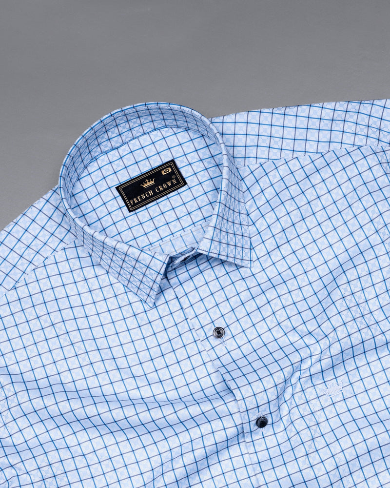 Tropical Blue with Curious Blue Plaid Dobby Textured Premium Giza Cotton Shirt 5742-BLK-38, 5742-BLK-H-38, 5742-BLK-39, 5742-BLK-H-39, 5742-BLK-40, 5742-BLK-H-40, 5742-BLK-42, 5742-BLK-H-42, 5742-BLK-44, 5742-BLK-H-44, 5742-BLK-46, 5742-BLK-H-46, 5742-BLK-48, 5742-BLK-H-48, 5742-BLK-50, 5742-BLK-H-50, 5742-BLK-52, 5742-BLK-H-52