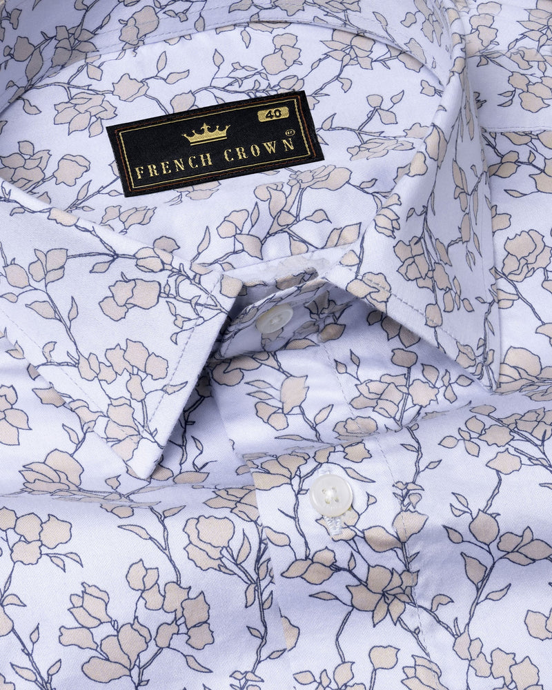 Wistful Blue Leaves Printed Super Soft Premium Cotton Shirt 5776-38, 5776-H-38, 5776-39, 5776-H-39, 5776-40, 5776-H-40, 5776-42, 5776-H-42, 5776-44, 5776-H-44, 5776-46, 5776-H-46, 5776-48, 5776-H-48, 5776-50, 5776-H-50, 5776-52, 5776-H-52