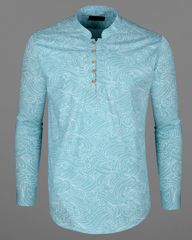 Neptune Sky Blue Waves Printed Premium Cotton Kurta Shirt 5788-KS-38, 5788-KS-H-38, 5788-KS-39, 5788-KS-H-39, 5788-KS-40, 5788-KS-H-40, 5788-KS-42, 5788-KS-H-42, 5788-KS-44, 5788-KS-H-44, 5788-KS-46, 5788-KS-H-46, 5788-KS-48, 5788-KS-H-48, 5788-KS-50, 5788-KS-H-50, 5788-KS-52, 5788-KS-H-52