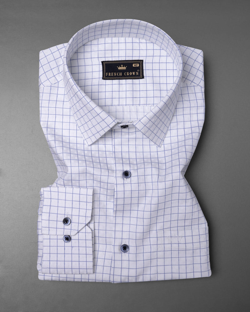 Bright White with Scampi Blue windowpane Dobby textured Premium Giza Cotton shirt 5790-BLE-38, 5790-BLE-H-38, 5790-BLE-39, 5790-BLE-H-39, 5790-BLE-40, 5790-BLE-H-40, 5790-BLE-42, 5790-BLE-H-42, 5790-BLE-44, 5790-BLE-H-44, 5790-BLE-46, 5790-BLE-H-46, 5790-BLE-48, 5790-BLE-H-48, 5790-BLE-50, 5790-BLE-H-50, 5790-BLE-52, 5790-BLE-H-52