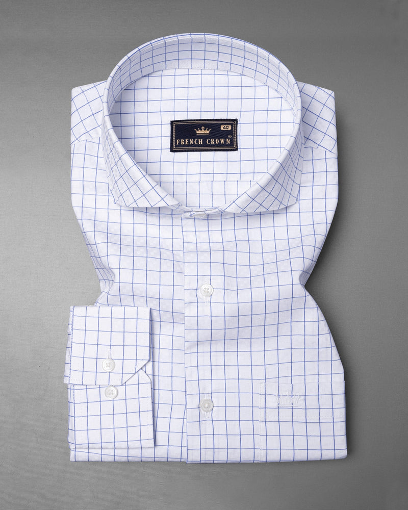 Bright White with Wild Blue windowpane Dobby Textured Premium Giza Cotton shirt 5793-CA-38, 5793-CA-H-38, 5793-CA-39, 5793-CA-H-39, 5793-CA-40, 5793-CA-H-40, 5793-CA-42, 5793-CA-H-42, 5793-CA-44, 5793-CA-H-44, 5793-CA-46, 5793-CA-H-46, 5793-CA-48, 5793-CA-H-48, 5793-CA-50, 5793-CA-H-50, 5793-CA-52, 5793-CA-H-52