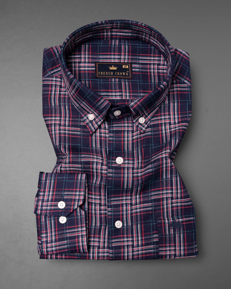 Navy Blue Twill Plaid Premium Cotton Shirt 5797-BD-38, 5797-BD-H-38, 5797-BD-39, 5797-BD-H-39, 5797-BD-40, 5797-BD-H-40, 5797-BD-42, 5797-BD-H-42, 5797-BD-44, 5797-BD-H-44, 5797-BD-46, 5797-BD-H-46, 5797-BD-48, 5797-BD-H-48, 5797-BD-50, 5797-BD-H-50, 5797-BD-52, 5797-BD-H-52