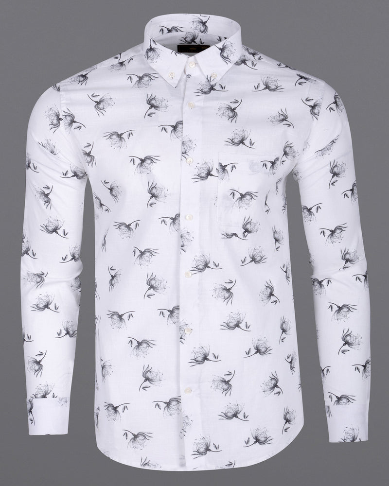 Bright White Floral Print Luxurious Linen Shirt 5802-BD-38, 5802-BD-H-38, 5802-BD-39, 5802-BD-H-39, 5802-BD-40, 5802-BD-H-40, 5802-BD-42, 5802-BD-H-42, 5802-BD-44, 5802-BD-H-44, 5802-BD-46, 5802-BD-H-46, 5802-BD-48, 5802-BD-H-48, 5802-BD-50, 5802-BD-H-50, 5802-BD-52, 5802-BD-H-52