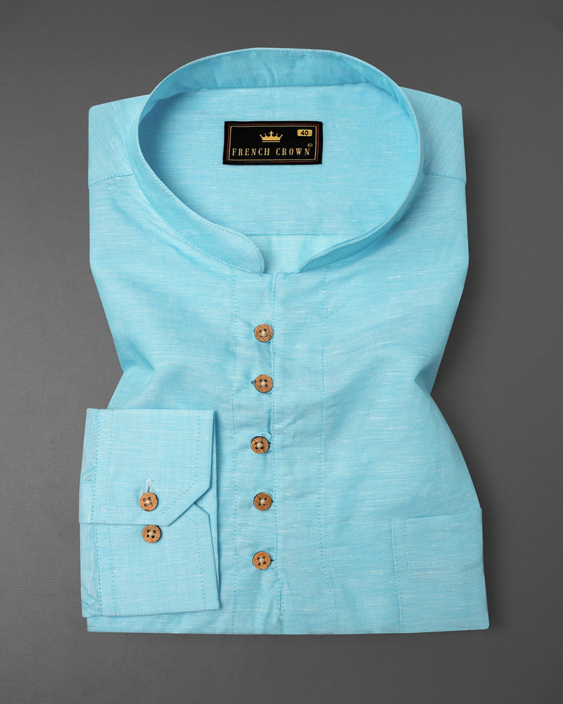 Blizzard Blue Luxurious Linen Kurta Shirt 5812-KS-38, 5812-KS-H-38, 5812-KS-39, 5812-KS-H-39, 5812-KS-40, 5812-KS-H-40, 5812-KS-42, 5812-KS-H-42, 5812-KS-44, 5812-KS-H-44, 5812-KS-46, 5812-KS-H-46, 5812-KS-48, 5812-KS-H-48, 5812-KS-50, 5812-KS-H-50, 5812-KS-52, 5812-KS-H-52