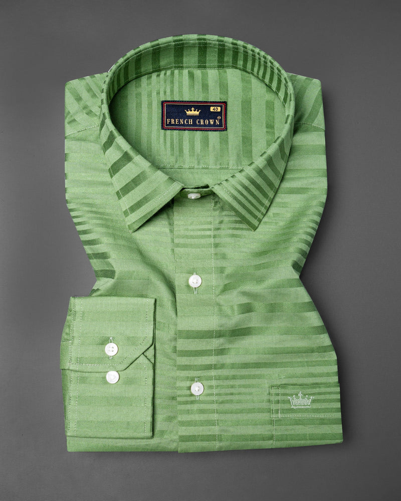 Olivin with Chalet Green Striped Dobby Premium Giza Cotton Shirt 5815-38, 5815-H-38, 5815-39, 5815-H-39, 5815-40, 5815-H-40, 5815-42, 5815-H-42, 5815-44, 5815-H-44, 5815-46, 5815-H-46, 5815-48, 5815-H-48, 5815-50, 5815-H-50, 5815-52, 5815-H-52