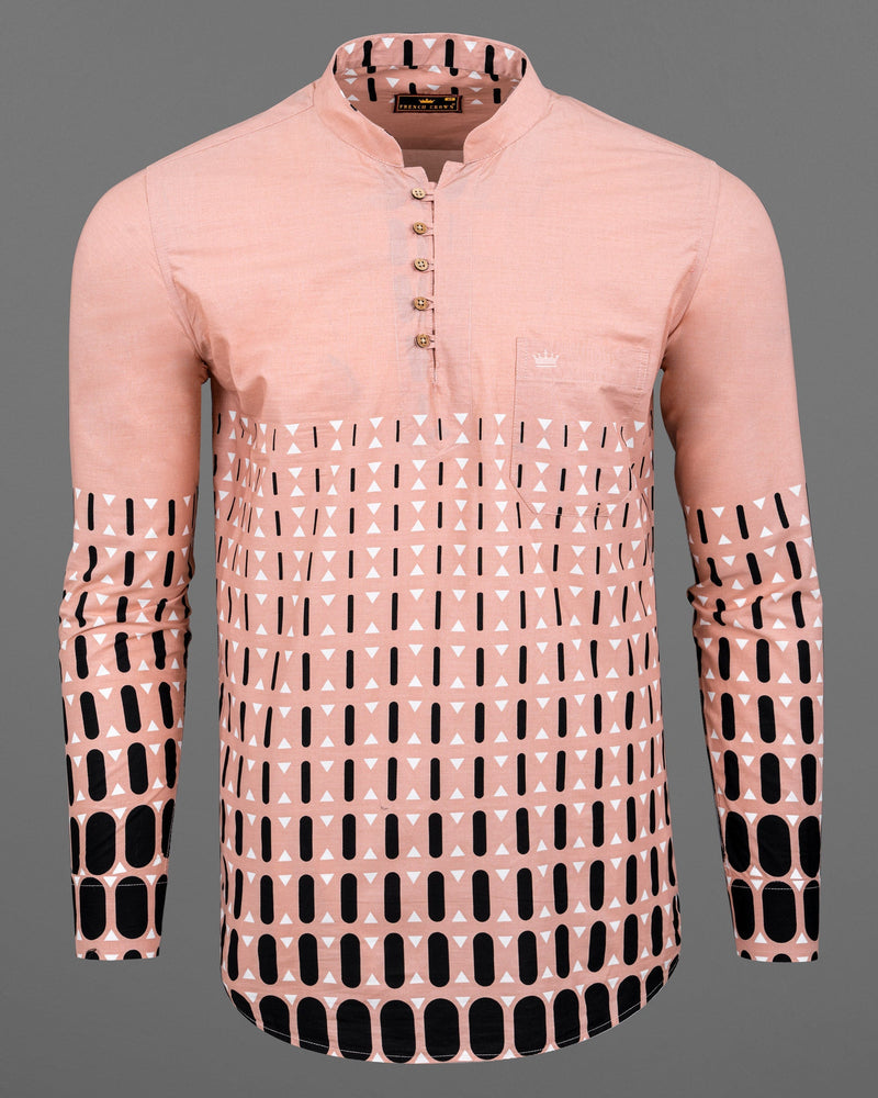 Misty Rose and Black Geometric Print Premium Cotton Kurta Shirt 5830-KS-38, 5830-KS-H-38, 5830-KS-39, 5830-KS-H-39, 5830-KS-40, 5830-KS-H-40, 5830-KS-42, 5830-KS-H-42, 5830-KS-44, 5830-KS-H-44, 5830-KS-46, 5830-KS-H-46, 5830-KS-48, 5830-KS-H-48, 5830-KS-50, 5830-KS-H-50, 5830-KS-52, 5830-KS-H-52