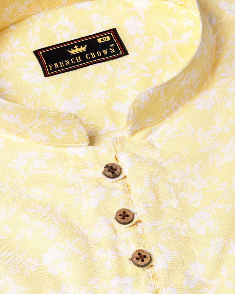 Astra Yellow Floral Printed Premium Tencel Shirt 5856-KS-38, 5856-KS-H-38, 5856-KS-39, 5856-KS-H-39, 5856-KS-40, 5856-KS-H-40, 5856-KS-42, 5856-KS-H-42, 5856-KS-44, 5856-KS-H-44, 5856-KS-46, 5856-KS-H-46, 5856-KS-48, 5856-KS-H-48, 5856-KS-50, 5856-KS-H-50, 5856-KS-52, 5856-KS-H-52