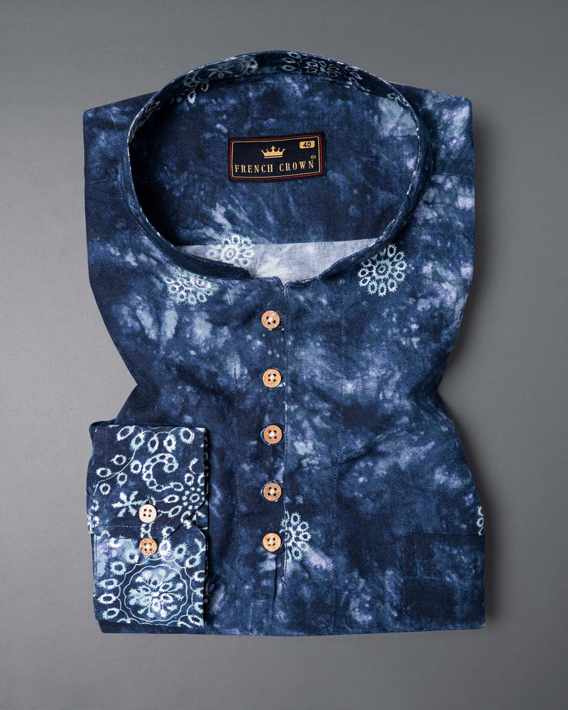 Cello Blue Floral Printed Premium Tencel Shirt 5873-KS-38, 5873-KS-H-38, 5873-KS-39, 5873-KS-H-39, 5873-KS-40, 5873-KS-H-40, 5873-KS-42, 5873-KS-H-42, 5873-KS-44, 5873-KS-H-44, 5873-KS-46, 5873-KS-H-46, 5873-KS-48, 5873-KS-H-48, 5873-KS-50, 5873-KS-H-50, 5873-KS-52, 5873-KS-H-52