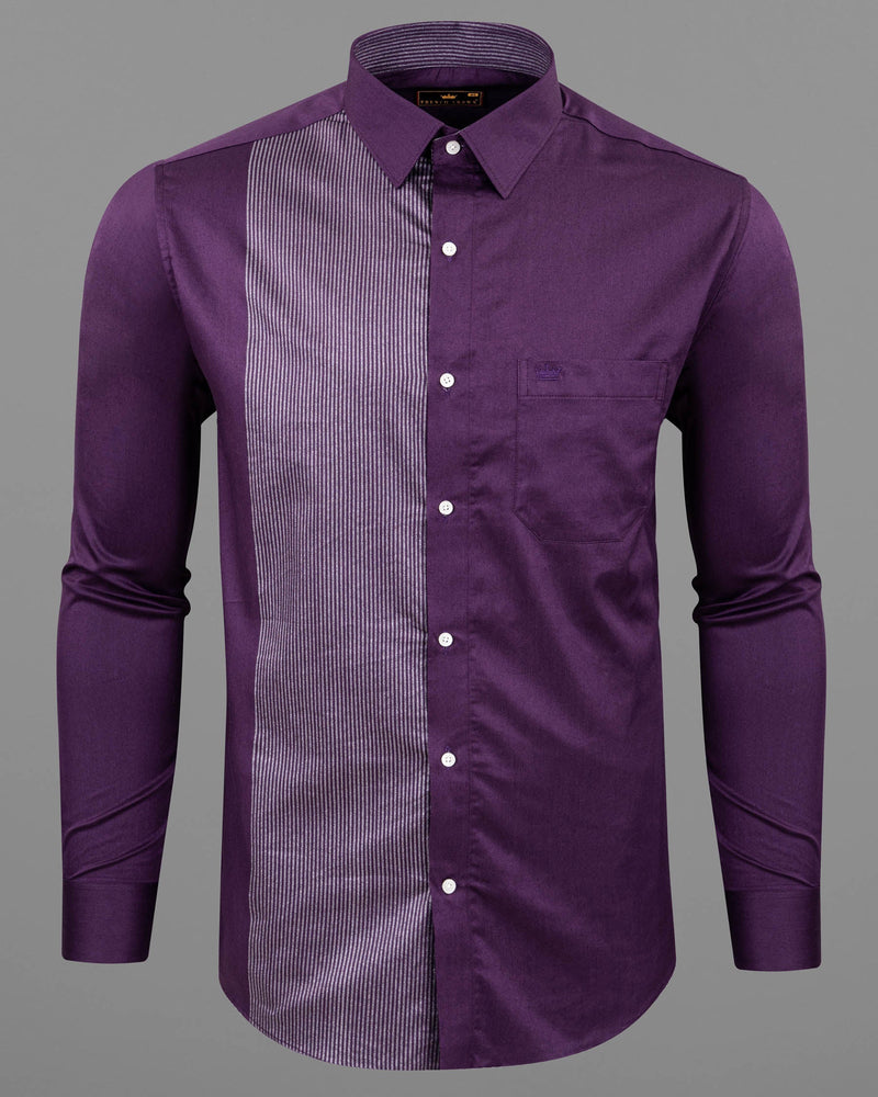 Purple with Silver Striped Super Soft Premium Cotton Shirt 5880-38, 5880-H-38, 5880-39, 5880-H-39, 5880-40, 5880-H-40, 5880-42, 5880-H-42, 5880-44, 5880-H-44, 5880-46, 5880-H-46, 5880-48, 5880-H-48, 5880-50, 5880-H-50, 5880-52, 5880-H-52