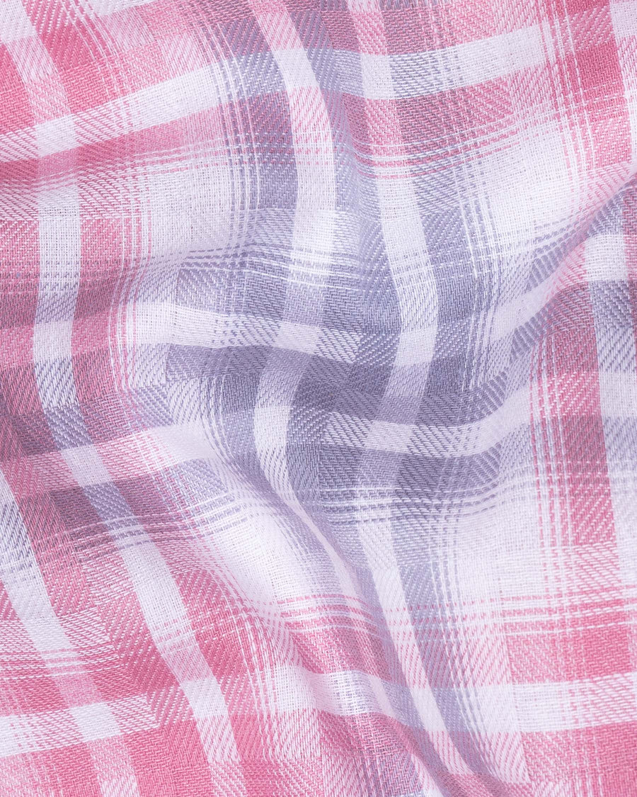 Grey with Viola Pink Twill Plaid Premium Cotton Shirt 5886-BD-38, 5886-BD-H-38, 5886-BD-39, 5886-BD-H-39, 5886-BD-40, 5886-BD-H-40, 5886-BD-42, 5886-BD-H-42, 5886-BD-44, 5886-BD-H-44, 5886-BD-46, 5886-BD-H-46, 5886-BD-48, 5886-BD-H-48, 5886-BD-50, 5886-BD-H-50, 5886-BD-52, 5886-BD-H-52
