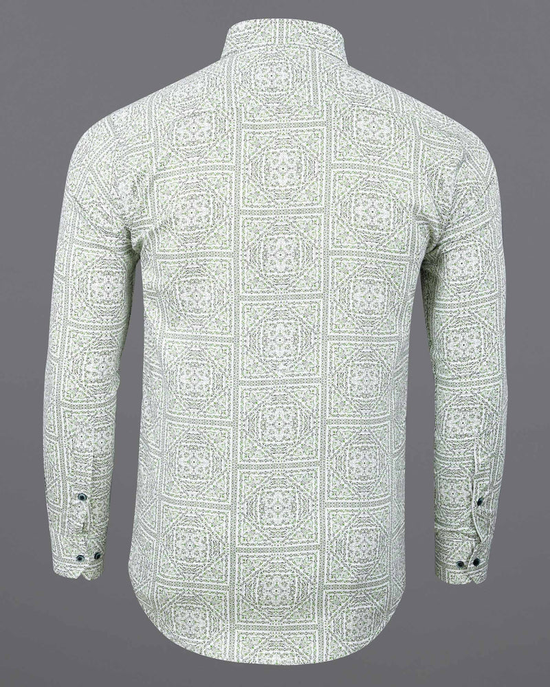 Celeste Grey with Green Micro Flowers Printed Super soft Premium Cotton Shirt 5901-GR-38, 5901-GR-H-38, 5901-GR-39, 5901-GR-H-39, 5901-GR-40, 5901-GR-H-40, 5901-GR-42, 5901-GR-H-42, 5901-GR-44, 5901-GR-H-44, 5901-GR-46, 5901-GR-H-46, 5901-GR-48, 5901-GR-H-48, 5901-GR-50, 5901-GR-H-50, 5901-GR-52, 5901-GR-H-52