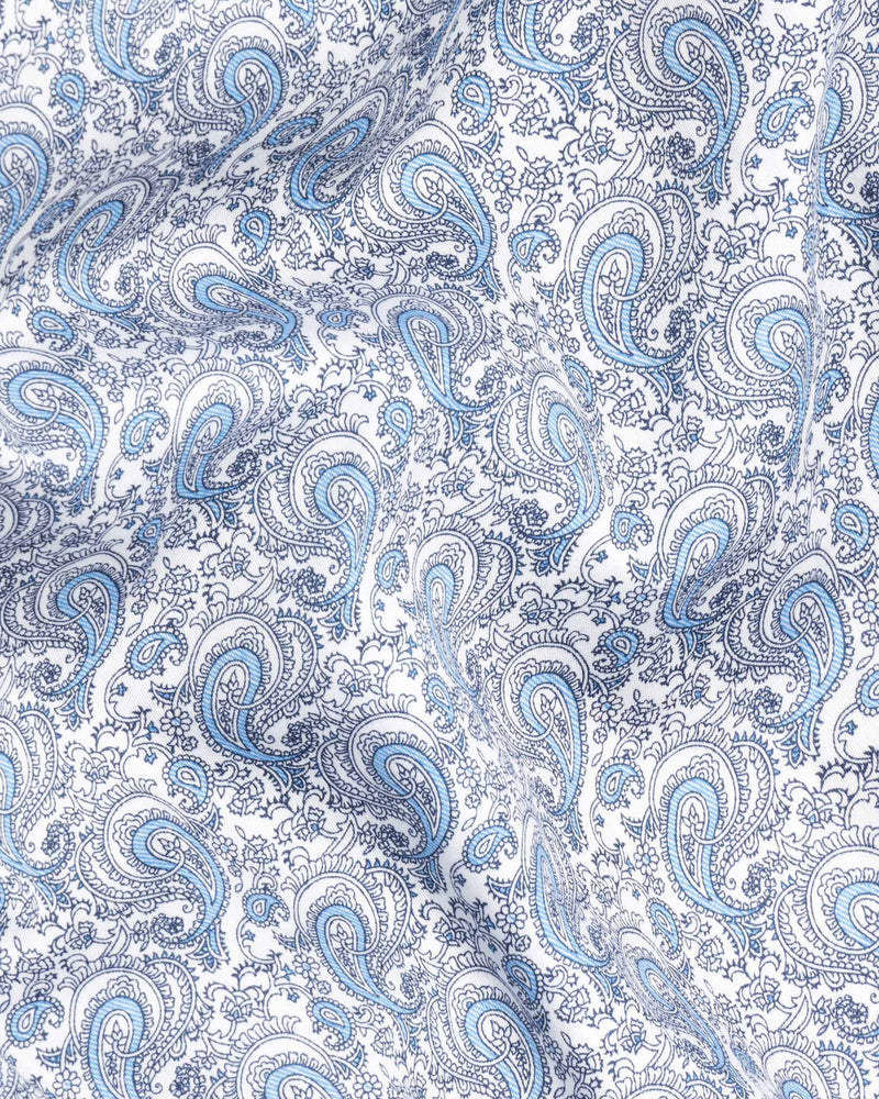 Bright White and Cornflower Blue Paisleys Printed Super Soft Premium Cotton Shirt 5908-M-38, 5908-M-H-38, 5908-M-39, 5908-M-H-39, 5908-M-40, 5908-M-H-40, 5908-M-42, 5908-M-H-42, 5908-M-44, 5908-M-H-44, 5908-M-46, 5908-M-H-46, 5908-M-48, 5908-M-H-48, 5908-M-50, 5908-M-H-50, 5908-M-52, 5908-M-H-52