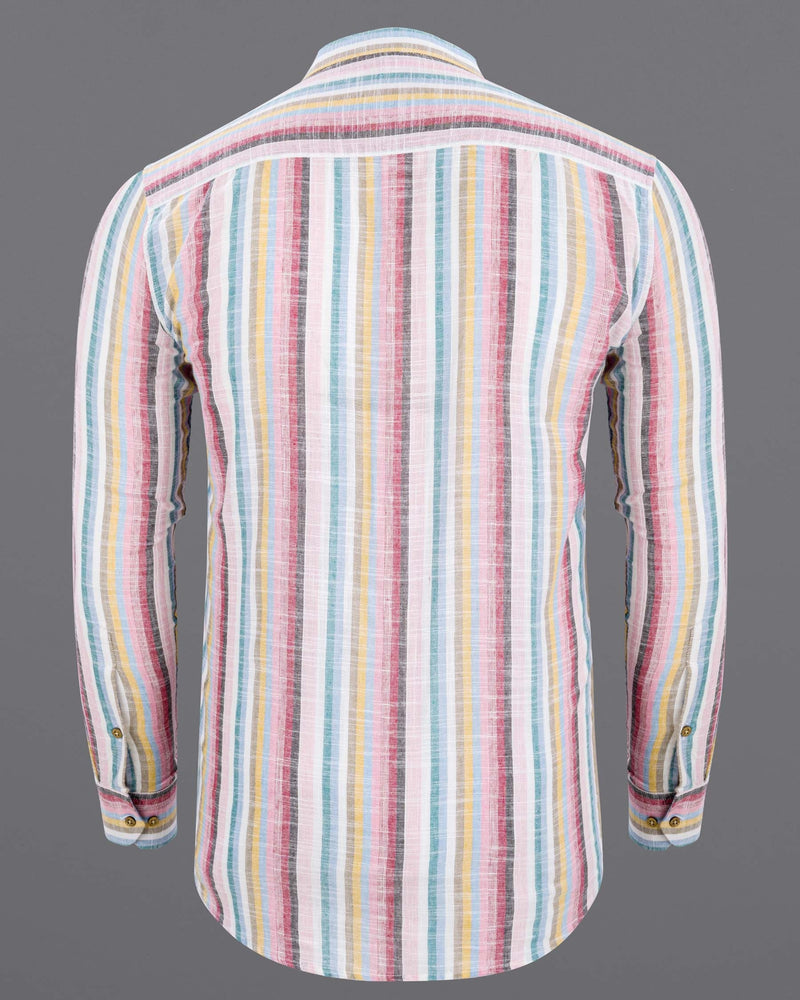 Pale Rose Pink Multicolor Striped Luxurious Linen Kurta Shirt 5917-KS-38, 5917-KS-H-38, 5917-KS-39, 5917-KS-H-39, 5917-KS-40, 5917-KS-H-40, 5917-KS-42, 5917-KS-H-42, 5917-KS-44, 5917-KS-H-44, 5917-KS-46, 5917-KS-H-46, 5917-KS-48, 5917-KS-H-48, 5917-KS-50, 5917-KS-H-50, 5917-KS-52, 5917-KS-H-52