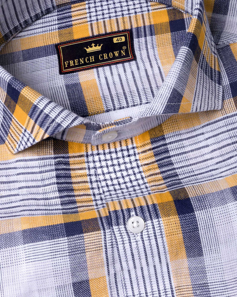 Off White with Haiti Blue Twill Plaid Premium Cotton Shirt 5968-CA-38, 5968-CA-H-38, 5968-CA-39, 5968-CA-H-39, 5968-CA-40, 5968-CA-H-40, 5968-CA-42, 5968-CA-H-42, 5968-CA-44, 5968-CA-H-44, 5968-CA-46, 5968-CA-H-46, 5968-CA-48, 5968-CA-H-48, 5968-CA-50, 5968-CA-H-50, 5968-CA-52, 5968-CA-H-52