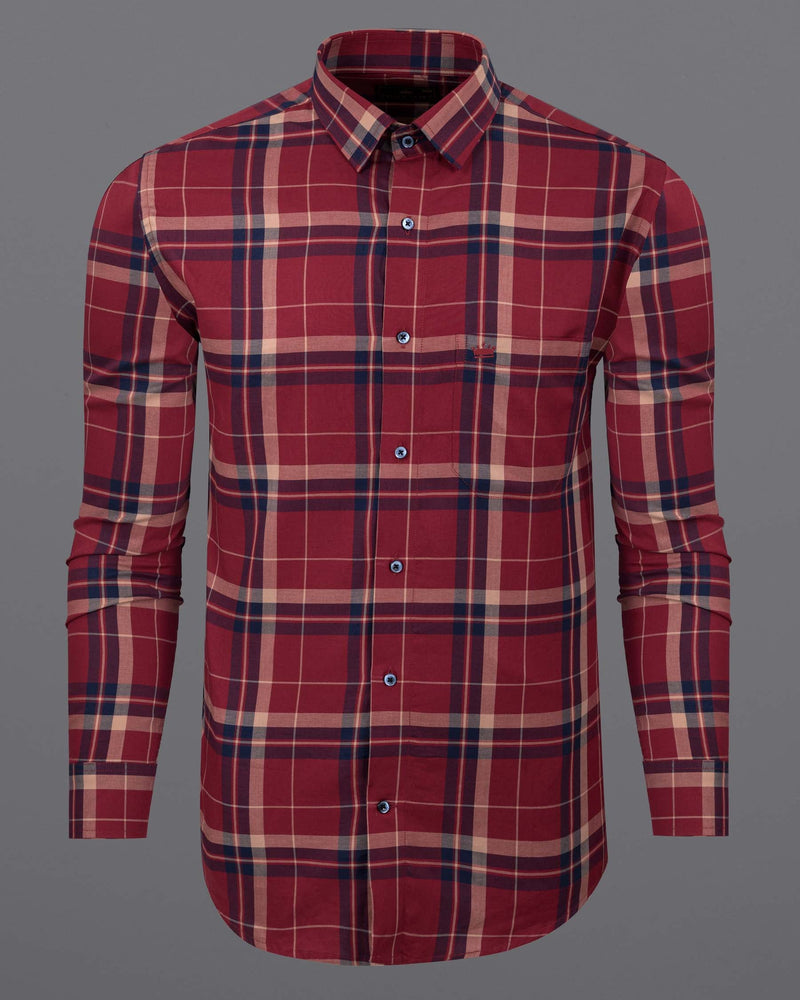 Scarlet Red Twill Plaid Premium Cotton Shirt 5973-BLE-38, 5973-BLE-H-38, 5973-BLE-39, 5973-BLE-H-39, 5973-BLE-40, 5973-BLE-H-40, 5973-BLE-42, 5973-BLE-H-42, 5973-BLE-44, 5973-BLE-H-44, 5973-BLE-46, 5973-BLE-H-46, 5973-BLE-48, 5973-BLE-H-48, 5973-BLE-50, 5973-BLE-H-50, 5973-BLE-52, 5973-BLE-H-52