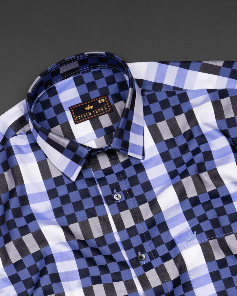 Topaz Gray with East Bay Blue and Jade Black Checkered Super Soft Premium Cotton Shirt 5979-BLK-38, 5979-BLK-H-38, 5979-BLK-39, 5979-BLK-H-39, 5979-BLK-40, 5979-BLK-H-40, 5979-BLK-42, 5979-BLK-H-42, 5979-BLK-44, 5979-BLK-H-44, 5979-BLK-46, 5979-BLK-H-46, 5979-BLK-48, 5979-BLK-H-48, 5979-BLK-50, 5979-BLK-H-50, 5979-BLK-52, 5979-BLK-H-52