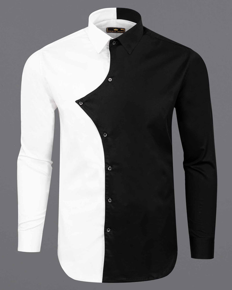 Half White and Half Black Super Soft Premium Cotton Shirt 5987-BLK-D22-38, 5987-BLK-D22-H-38, 5987-BLK-D22-39, 5987-BLK-D22-H-39, 5987-BLK-D22-40, 5987-BLK-D22-H-40, 5987-BLK-D22-42, 5987-BLK-D22-H-42, 5987-BLK-D22-44, 5987-BLK-D22-H-44, 5987-BLK-D22-46, 5987-BLK-D22-H-46, 5987-BLK-D22-48, 5987-BLK-D22-H-48, 5987-BLK-D22-50, 5987-BLK-D22-H-50, 5987-BLK-D22-52, 5987-BLK-D22-H-52