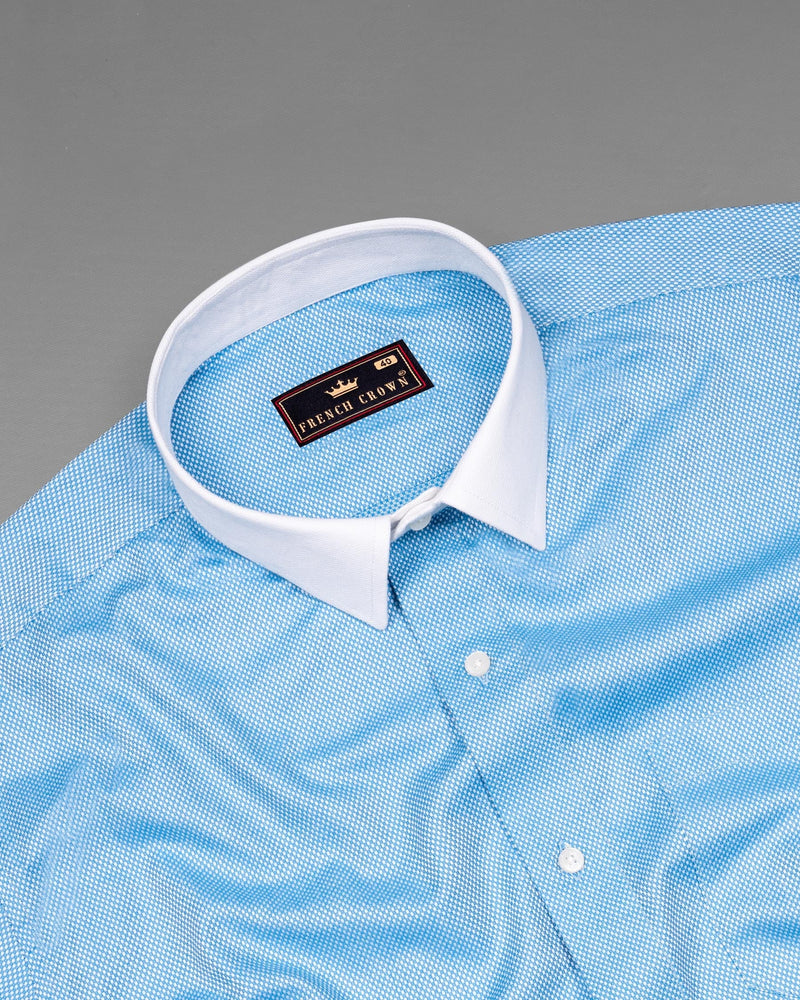 Malibu Blue with White Collar Dobby Premium Giza Cotton Shirt 5993-WCC-38, 5993-WCC-H-38, 5993-WCC-39, 5993-WCC-H-39, 5993-WCC-40, 5993-WCC-H-40, 5993-WCC-42, 5993-WCC-H-42, 5993-WCC-44, 5993-WCC-H-44, 5993-WCC-46, 5993-WCC-H-46, 5993-WCC-48, 5993-WCC-H-48, 5993-WCC-50, 5993-WCC-H-50, 5993-WCC-52, 5993-WCC-H-52