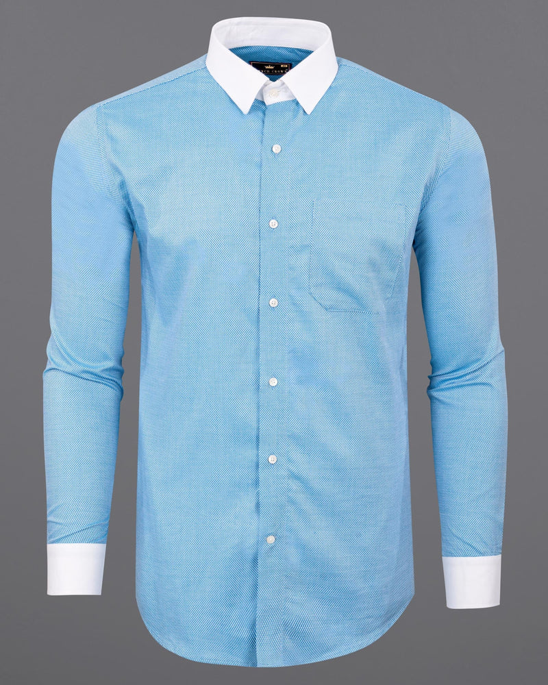 Malibu Blue with White Collar Dobby Premium Giza Cotton Shirt 5993-WCC-38, 5993-WCC-H-38, 5993-WCC-39, 5993-WCC-H-39, 5993-WCC-40, 5993-WCC-H-40, 5993-WCC-42, 5993-WCC-H-42, 5993-WCC-44, 5993-WCC-H-44, 5993-WCC-46, 5993-WCC-H-46, 5993-WCC-48, 5993-WCC-H-48, 5993-WCC-50, 5993-WCC-H-50, 5993-WCC-52, 5993-WCC-H-52