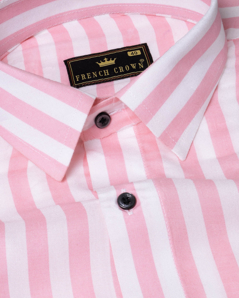 Pastel Pink with Bright White Striped Premium Tencel Shirt 6040-BLK-38, 6040-BLK-H-38, 6040-BLK-39, 6040-BLK-H-39, 6040-BLK-40, 6040-BLK-H-40, 6040-BLK-42, 6040-BLK-H-42, 6040-BLK-44, 6040-BLK-H-44, 6040-BLK-46, 6040-BLK-H-46, 6040-BLK-48, 6040-BLK-H-48, 6040-BLK-50, 6040-BLK-H-50, 6040-BLK-52, 6040-BLK-H-52