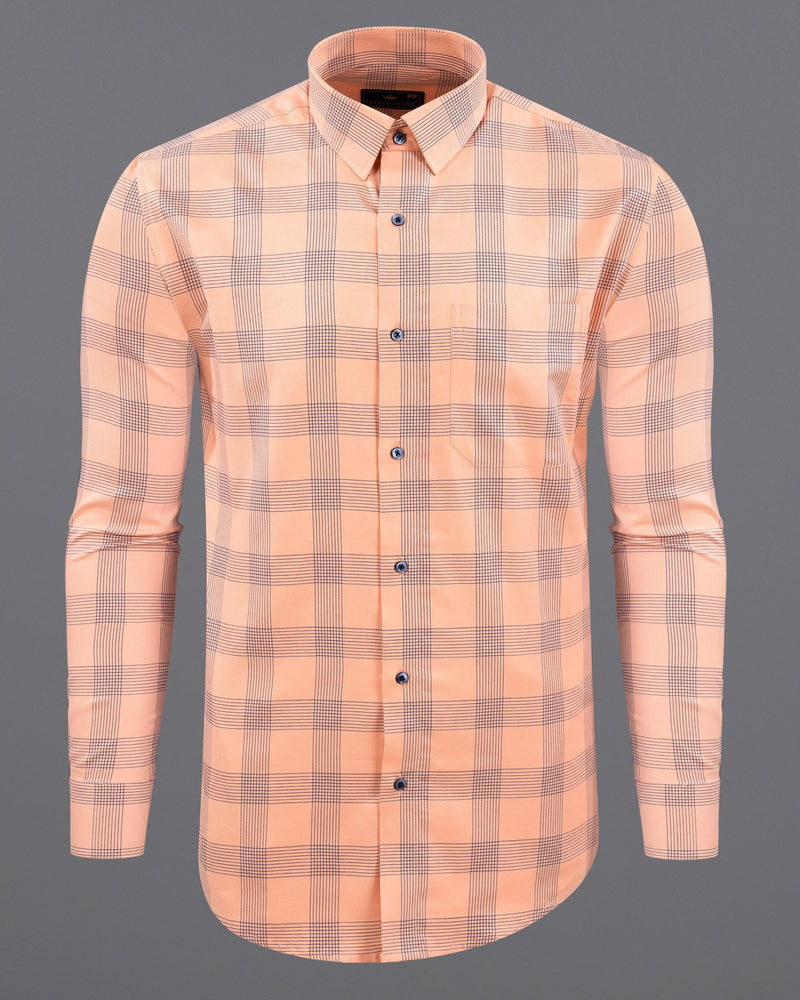 Melon Orange Twill Windowpane Premium Cotton Shirt 6070-BLE-38, 6070-BLE-H-38, 6070-BLE-39, 6070-BLE-H-39, 6070-BLE-40, 6070-BLE-H-40, 6070-BLE-42, 6070-BLE-H-42, 6070-BLE-44, 6070-BLE-H-44, 6070-BLE-46, 6070-BLE-H-46, 6070-BLE-48, 6070-BLE-H-48, 6070-BLE-50, 6070-BLE-H-50, 6070-BLE-52, 6070-BLE-H-52