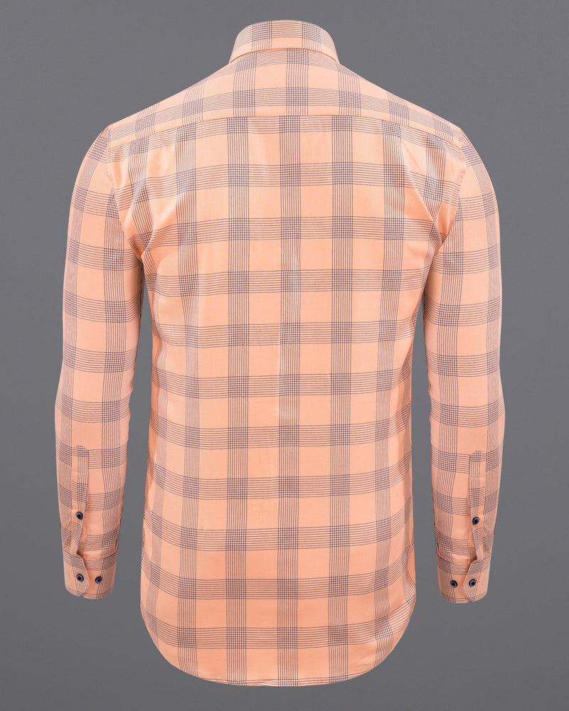 Melon Orange Twill Windowpane Premium Cotton Shirt 6070-BLE-38, 6070-BLE-H-38, 6070-BLE-39, 6070-BLE-H-39, 6070-BLE-40, 6070-BLE-H-40, 6070-BLE-42, 6070-BLE-H-42, 6070-BLE-44, 6070-BLE-H-44, 6070-BLE-46, 6070-BLE-H-46, 6070-BLE-48, 6070-BLE-H-48, 6070-BLE-50, 6070-BLE-H-50, 6070-BLE-52, 6070-BLE-H-52