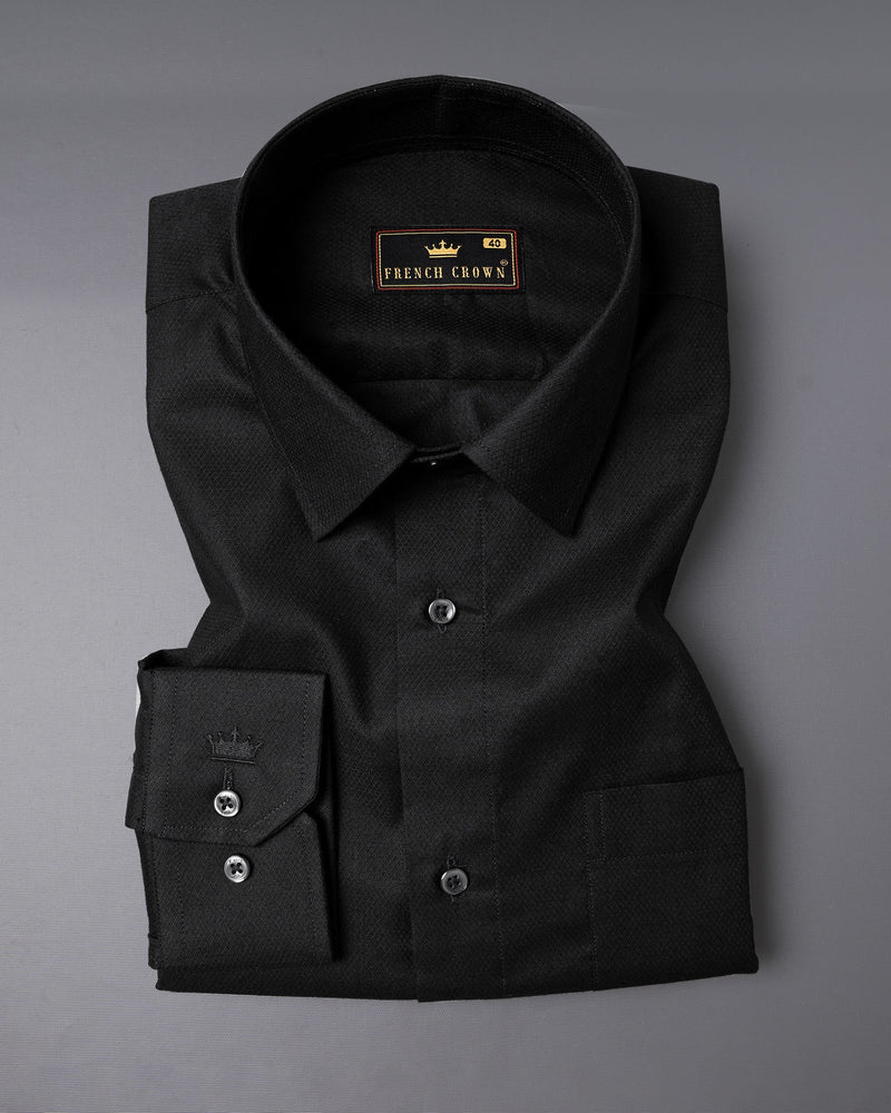 Jet Black Dobby Textured Premium Giza Cotton Shirt 6087-BLK-38, 6087-BLK-H-38, 6087-BLK-39,   6087-BLK-H-39, 6087-BLK-40, 6087-BLK-H-40, 6087-BLK-42, 6087-BLK-H-42, 6087-BLK-44, 6087-BLK-H-44, 6087-BLK-46, 6087-BLK-H-46, 6087-BLK-48, 6087-BLK-H-48, 6087-BLK-50, 6087-BLK-H-50, 6087-BLK-52, 6087-BLK-H-52