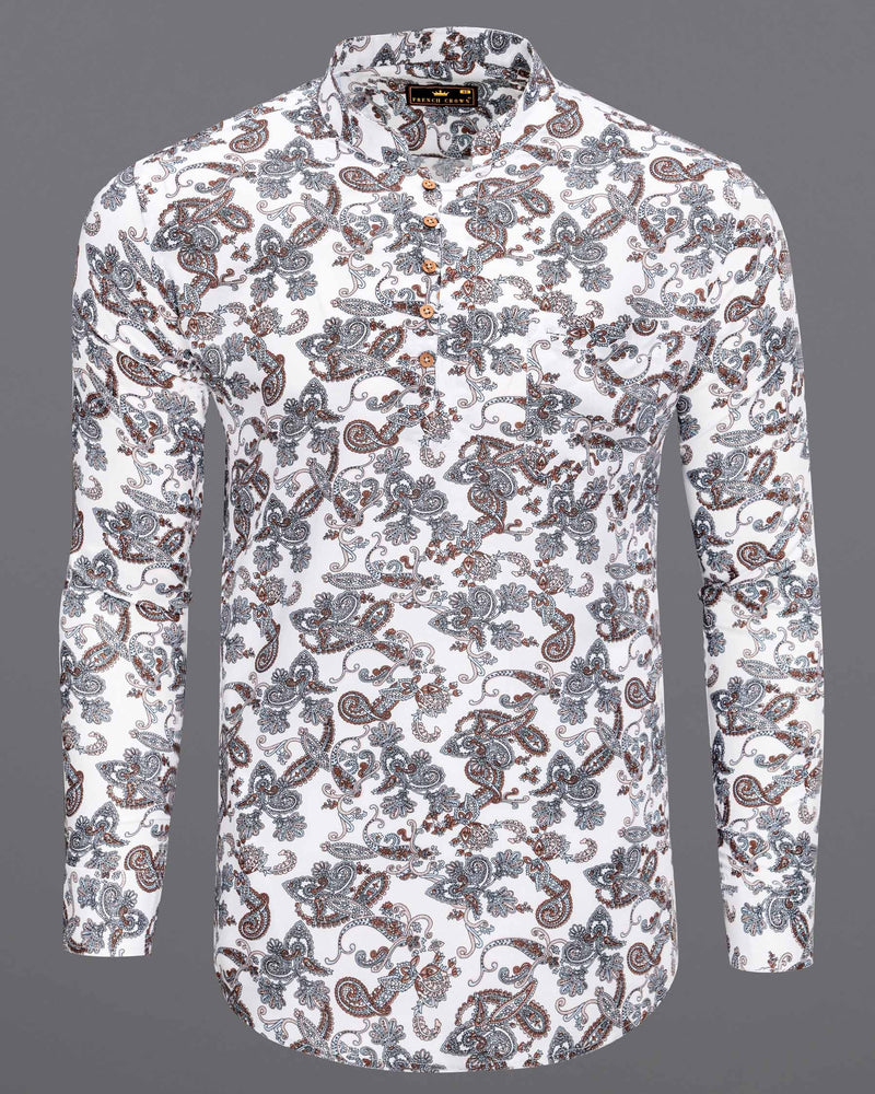 Bright White Paisleys Printed Premium Tencel Shirt 6101-KS-38, 6101-KS-H-38, 6101-KS-39, 6101-KS-H-39, 6101-KS-40, 6101-KS-H-40, 6101-KS-42, 6101-KS-H-42, 6101-KS-44, 6101-KS-H-44, 6101-KS-46, 6101-KS-H-46, 6101-KS-48, 6101-KS-H-48, 6101-KS-50, 6101-KS-H-50, 6101-KS-52, 6101-KS-H-52