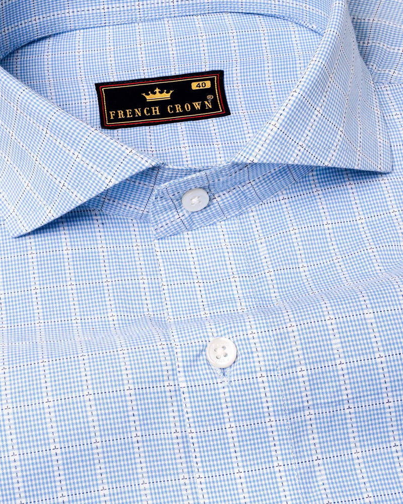 Columbia Blue windowpane Premium Cotton Shirt 6115-CA-38, 6115-CA-H-38, 6115-CA-39, 6115-CA-H-39, 6115-CA-40, 6115-CA-H-40, 6115-CA-42, 6115-CA-H-42, 6115-CA-44, 6115-CA-H-44, 6115-CA-46, 6115-CA-H-46, 6115-CA-48, 6115-CA-H-48, 6115-CA-50, 6115-CA-H-50, 6115-CA-52, 6115-CA-H-52