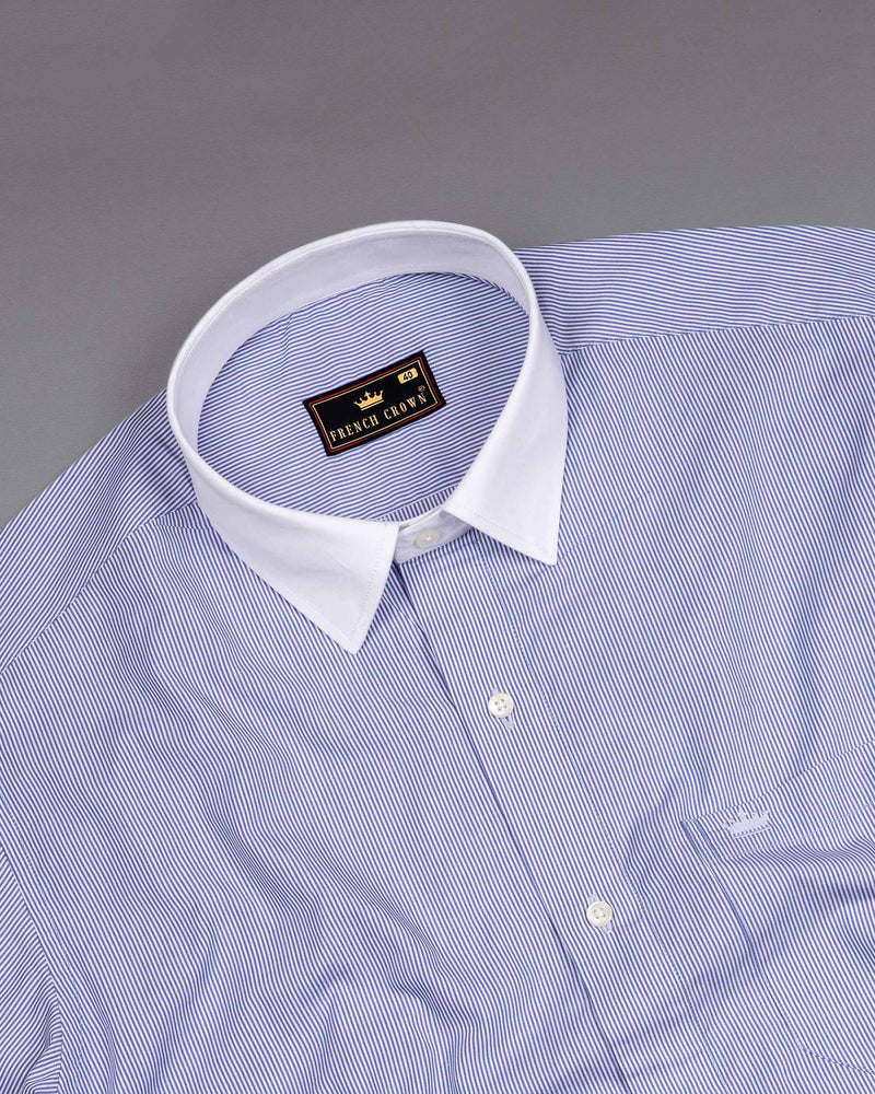 Wild Blue Yonder Pin Striped With White Collar Premium Cotton Shirt 6118-WCC-38, 6118-WCC-H-38, 6118-WCC-39, 6118-WCC-H-39, 6118-WCC-40, 6118-WCC-H-40, 6118-WCC-42, 6118-WCC-H-42, 6118-WCC-44, 6118-WCC-H-44, 6118-WCC-46, 6118-WCC-H-46, 6118-WCC-48, 6118-WCC-H-48, 6118-WCC-50, 6118-WCC-H-50, 6118-WCC-52, 6118-WCC-H-52