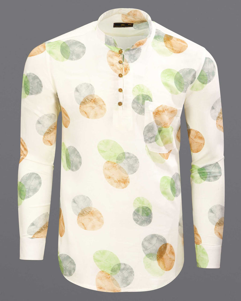 off White circles Printed Premium Tencel Kurta Shirt 6145-KS-38, 6145-KS-H-38, 6145-KS-39, 6145-KS-H-39, 6145-KS-40, 6145-KS-H-40, 6145-KS-42, 6145-KS-H-42, 6145-KS-44, 6145-KS-H-44, 6145-KS-46, 6145-KS-H-46, 6145-KS-48, 6145-KS-H-48, 6145-KS-50, 6145-KS-H-50, 6145-KS-52, 6145-KS-H-52