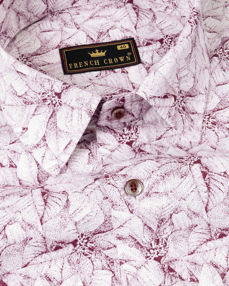 White with Disco Red leaves printed Royal Oxford Shirt 6149-MN-38, 6149-MN-H-38, 6149-MN-39, 6149-MN-H-39, 6149-MN-40, 6149-MN-H-40, 6149-MN-42, 6149-MN-H-42, 6149-MN-44, 6149-MN-H-44, 6149-MN-46, 6149-MN-H-46, 6149-MN-48, 6149-MN-H-48, 6149-MN-50, 6149-MN-H-50, 6149-MN-52, 6149-MN-H-52