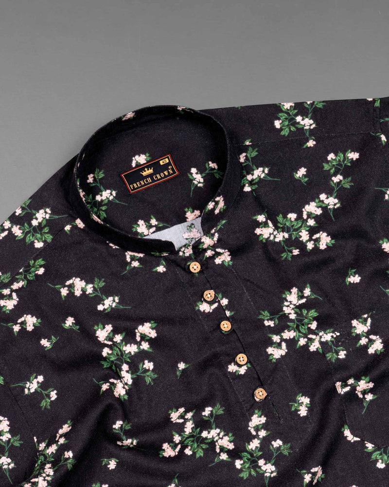 Jade Black Floral Printed Premium Tencel Kurta Shirt 6179-KS-38, 6179-KS-H-38, 6179-KS-39, 6179-KS-H-39, 6179-KS-40, 6179-KS-H-40, 6179-KS-42, 6179-KS-H-42, 6179-KS-44, 6179-KS-H-44, 6179-KS-46, 6179-KS-H-46, 6179-KS-48, 6179-KS-H-48, 6179-KS-50, 6179-KS-H-50, 6179-KS-52, 6179-KS-H-52