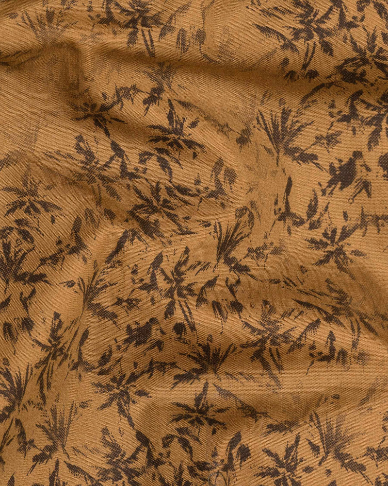 Bourbon Brown faded Leaves Printed Royal Oxford shirt 6185-38, 6185-H-38, 6185-39, 6185-H-39, 6185-40, 6185-H-40, 6185-42, 6185-H-42, 6185-44, 6185-H-44, 6185-46, 6185-H-46, 6185-48, 6185-H-48, 6185-50, 6185-H-50, 6185-52, 6185-H-52