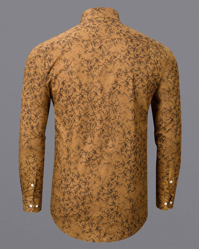 Bourbon Brown faded Leaves Printed Royal Oxford shirt 6185-38, 6185-H-38, 6185-39, 6185-H-39, 6185-40, 6185-H-40, 6185-42, 6185-H-42, 6185-44, 6185-H-44, 6185-46, 6185-H-46, 6185-48, 6185-H-48, 6185-50, 6185-H-50, 6185-52, 6185-H-52