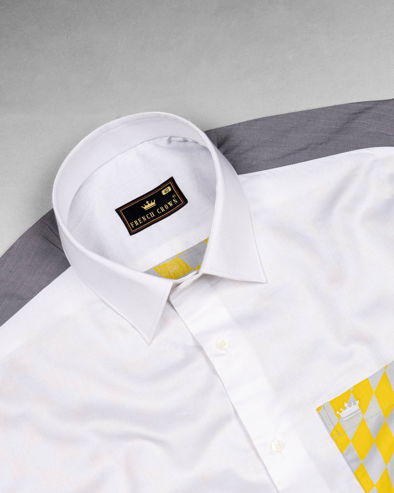 Bright white, Iron Grey and Lightening Yellow Printed Super Soft Premium Cotton Designer Shirt 6214-D20-38, 6214-D20-H-38, 6214-D20-39, 6214-D20-H-39, 6214-D20-40, 6214-D20-H-40, 6214-D20-42, 6214-D20-H-42, 6214-D20-44, 6214-D20-H-44, 6214-D20-46, 6214-D20-H-46, 6214-D20-48, 6214-D20-H-48, 6214-D20-50, 6214-D20-H-50, 6214-D20-52, 6214-D20-H-52