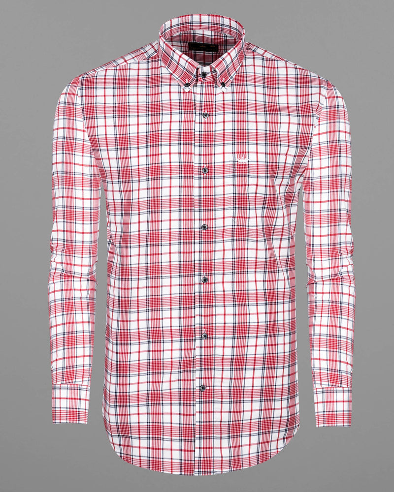 White and Monza Red Plaid Premium Cotton Shirt 6218-BD-BLK-38, 6218-BD-BLK-H-38, 6218-BD-BLK-39, 6218-BD-BLK-H-39, 6218-BD-BLK-40, 6218-BD-BLK-H-40, 6218-BD-BLK-42, 6218-BD-BLK-H-42, 6218-BD-BLK-44, 6218-BD-BLK-H-44, 6218-BD-BLK-46, 6218-BD-BLK-H-46, 6218-BD-BLK-48, 6218-BD-BLK-H-48, 6218-BD-BLK-50, 6218-BD-BLK-H-50, 6218-BD-BLK-52, 6218-BD-BLK-H-52