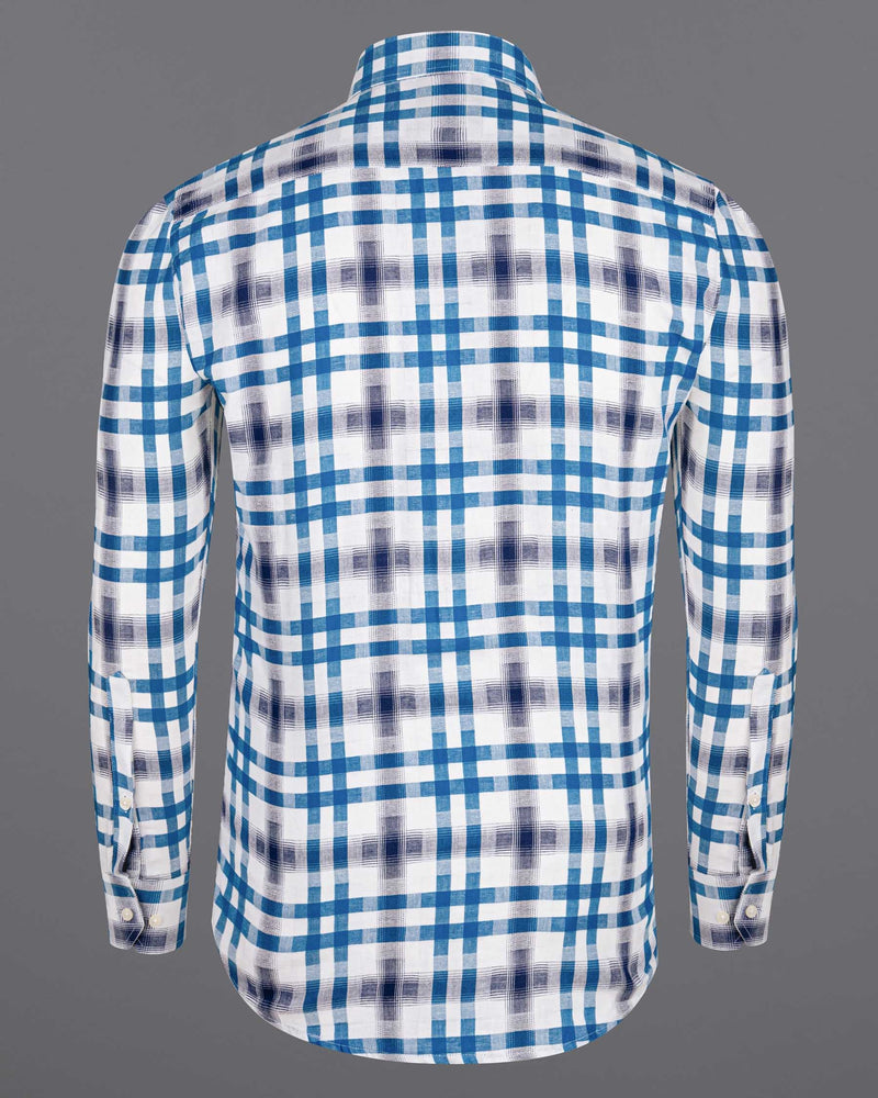 Bright White with Madison Blue Checkered Twill Premium Cotton Shirt 6223-CP-38, 6223-CP-H-38, 6223-CP-39, 6223-CP-H-39, 6223-CP-40, 6223-CP-H-40, 6223-CP-42, 6223-CP-H-42, 6223-CP-44, 6223-CP-H-44, 6223-CP-46, 6223-CP-H-46, 6223-CP-48, 6223-CP-H-48, 6223-CP-50, 6223-CP-H-50, 6223-CP-52, 6223-CP-H-52