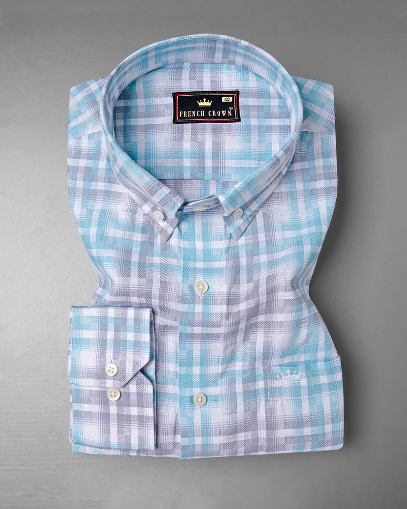 Manatee Gray with Glacier Blue Twill Plaid Premium Cotton Shirt 6224-BD-38, 6224-BD-H-38, 6224-BD-39, 6224-BD-H-39, 6224-BD-40, 6224-BD-H-40, 6224-BD-42, 6224-BD-H-42, 6224-BD-44, 6224-BD-H-44, 6224-BD-46, 6224-BD-H-46, 6224-BD-48, 6224-BD-H-48, 6224-BD-50, 6224-BD-H-50, 6224-BD-52, 6224-BD-H-52