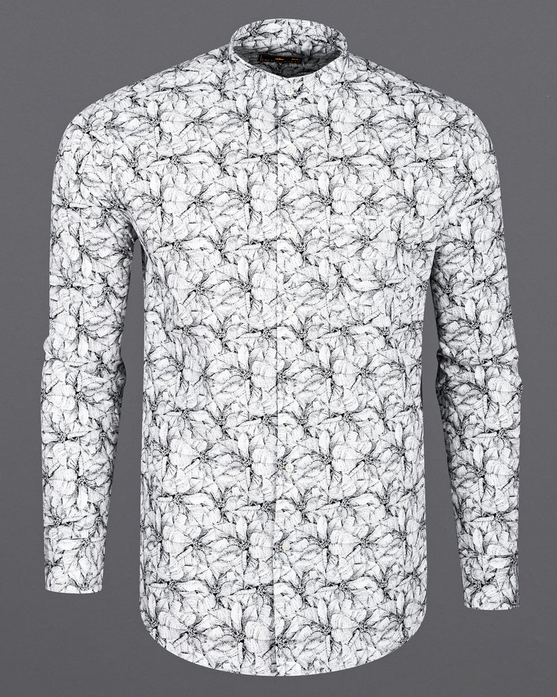 Bright White Floral Printed Twill Premium Cotton Shirt 6254-M-38, 6254-M-H-38, 6254-M-39, 6254-M-H-39, 6254-M-40, 6254-M-H-40, 6254-M-42, 6254-M-H-42, 6254-M-44, 6254-M-H-44, 6254-M-46, 6254-M-H-46, 6254-M-48, 6254-M-H-48, 6254-M-50, 6254-M-H-50, 6254-M-52, 6254-M-H-52