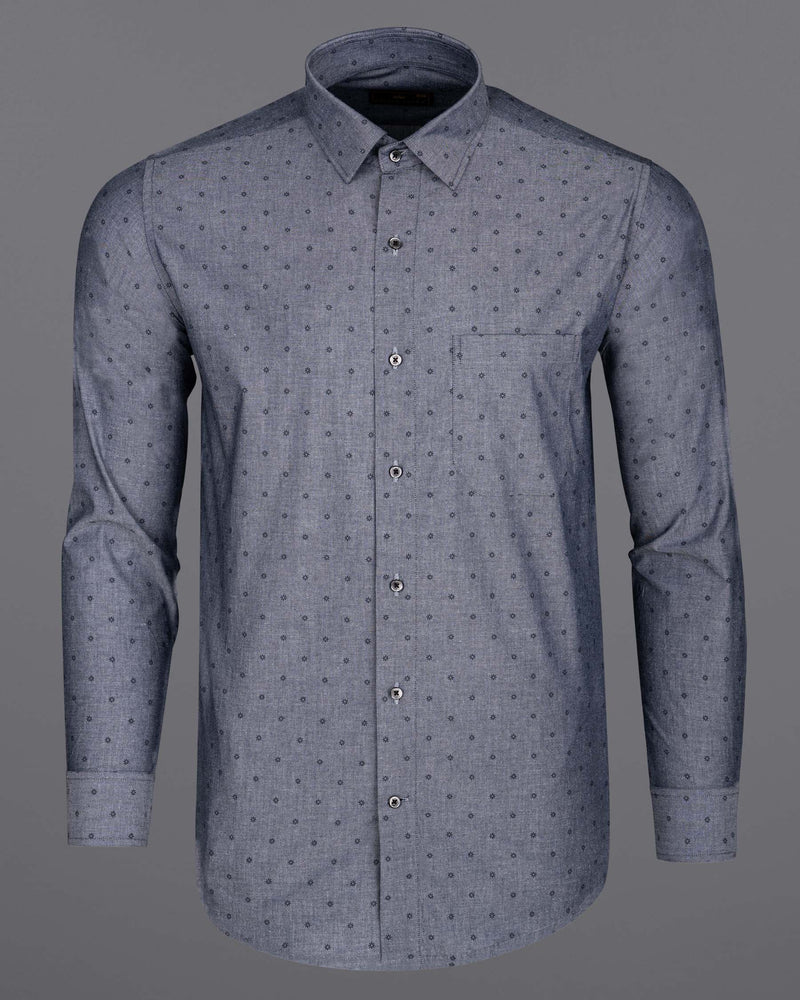 Scarpa Flow Grey Flora Printed Chambray Textured Premium Cotton Shirt 6262-BLK-38, 6262-BLK-H-38, 6262-BLK-39, 6262-BLK-H-39, 6262-BLK-40, 6262-BLK-H-40, 6262-BLK-42, 6262-BLK-H-42, 6262-BLK-44, 6262-BLK-H-44, 6262-BLK-46, 6262-BLK-H-46, 6262-BLK-48, 6262-BLK-H-48, 6262-BLK-50, 6262-BLK-H-50, 6262-BLK-52, 6262-BLK-H-52