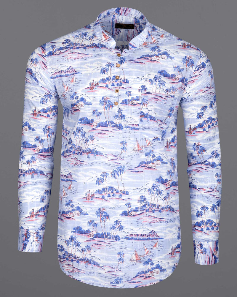 Hawkes and Havelock Blue Tropical Printed Luxurious Linen Kurta Shirt 6275-KS-38, 6275-KS-H-38, 6275-KS-39, 6275-KS-H-39, 6275-KS-40, 6275-KS-H-40, 6275-KS-42, 6275-KS-H-42, 6275-KS-44, 6275-KS-H-44, 6275-KS-46, 6275-KS-H-46, 6275-KS-48, 6275-KS-H-48, 6275-KS-50, 6275-KS-H-50, 6275-KS-52, 6275-KS-H-52