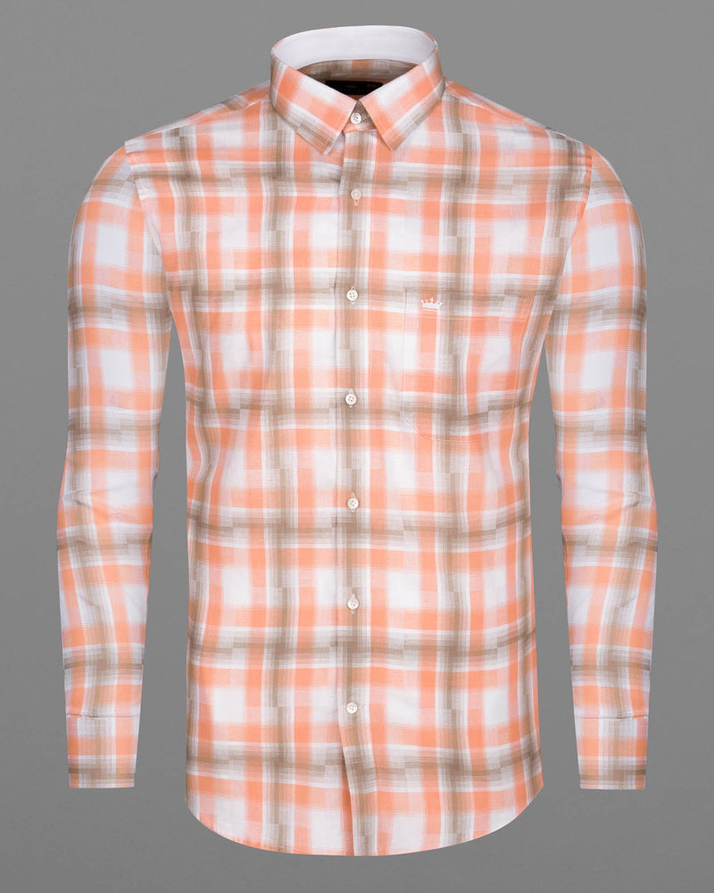 Beaver Brown and Zinnwaldite Twill Checkered Premium Cotton Shirt 6288-CP-38, 6288-CP-H-38, 6288-CP-39, 6288-CP-H-39, 6288-CP-40, 6288-CP-H-40, 6288-CP-42, 6288-CP-H-42, 6288-CP-44, 6288-CP-H-44, 6288-CP-46, 6288-CP-H-46, 6288-CP-48, 6288-CP-H-48, 6288-CP-50, 6288-CP-H-50, 6288-CP-52, 6288-CP-H-52