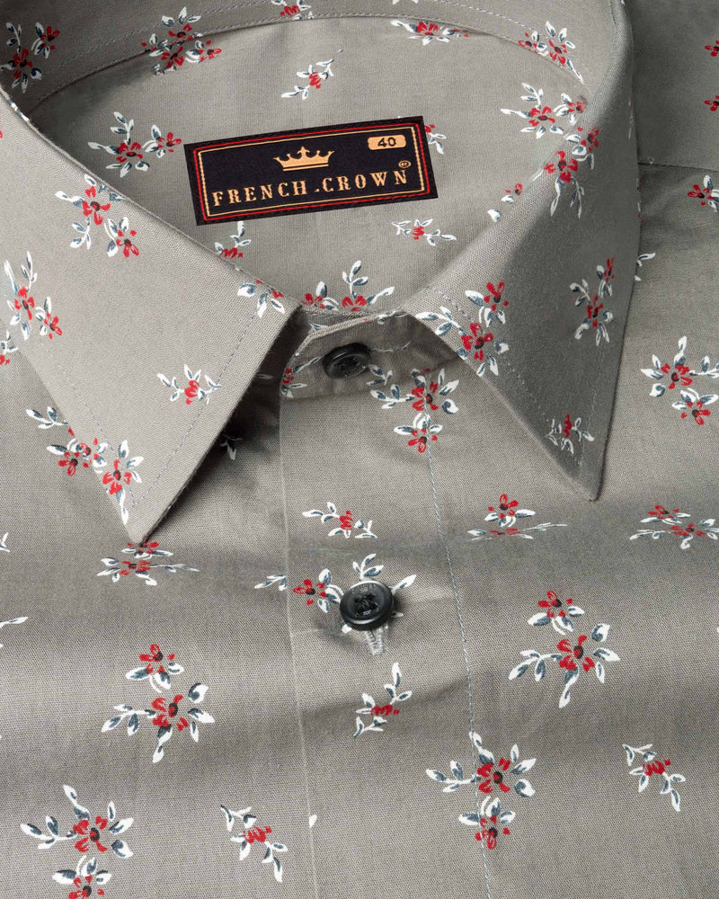 Cloudy Gray Floral Printed Premium Cotton Shirt 6307-BLK-38, 6307-BLK-H-38, 6307-BLK-39, 6307-BLK-H-39, 6307-BLK-40, 6307-BLK-H-40, 6307-BLK-42, 6307-BLK-H-42, 6307-BLK-44, 6307-BLK-H-44, 6307-BLK-46, 6307-BLK-H-46, 6307-BLK-48, 6307-BLK-H-48, 6307-BLK-50, 6307-BLK-H-50, 6307-BLK-52, 6307-BLK-H-52