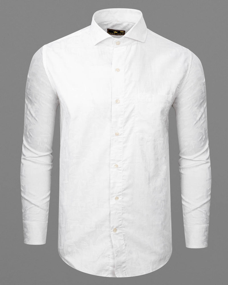 Milk White Jacquard Textured Premium Giza Cotton Shirt 6359-CA-38,6359-CA-H-38,6359-CA-39,6359-CA-H-39,6359-CA-40,6359-CA-H-40,6359-CA-42,6359-CA-H-42,6359-CA-44,6359-CA-H-44,6359-CA-46,6359-CA-H-46,6359-CA-48,6359-CA-H-48,6359-CA-50,6359-CA-H-50,6359-CA-52,6359-CA-H-52