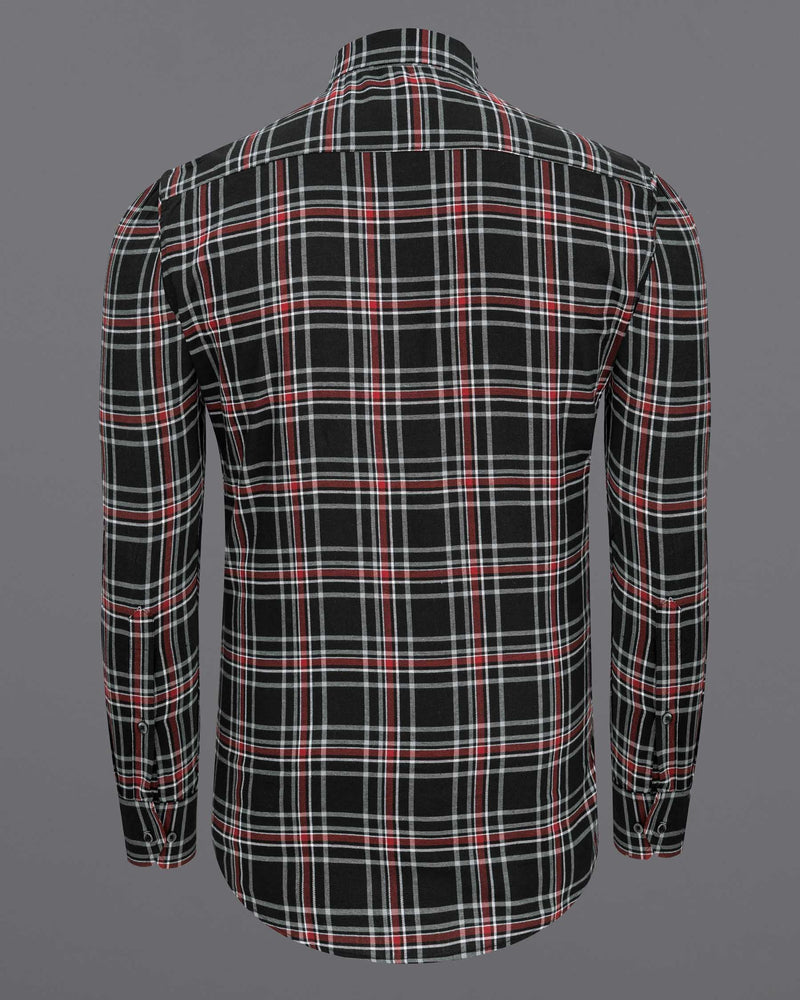 Jade Black Twill Plaid Premium Cotton Shirt