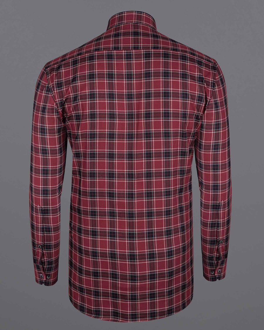 Copper Rust Twill Plaid Premium Cotton Shirt