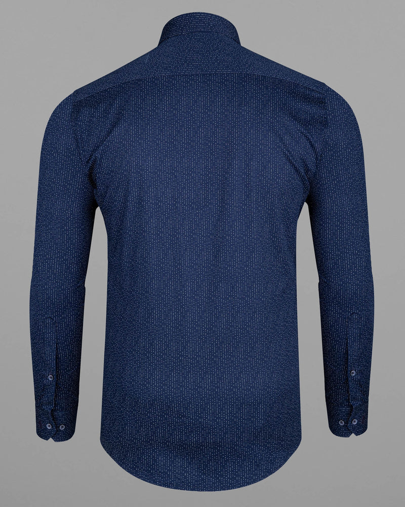 Tuna Blue Textured Twill Premium Cotton Shirt