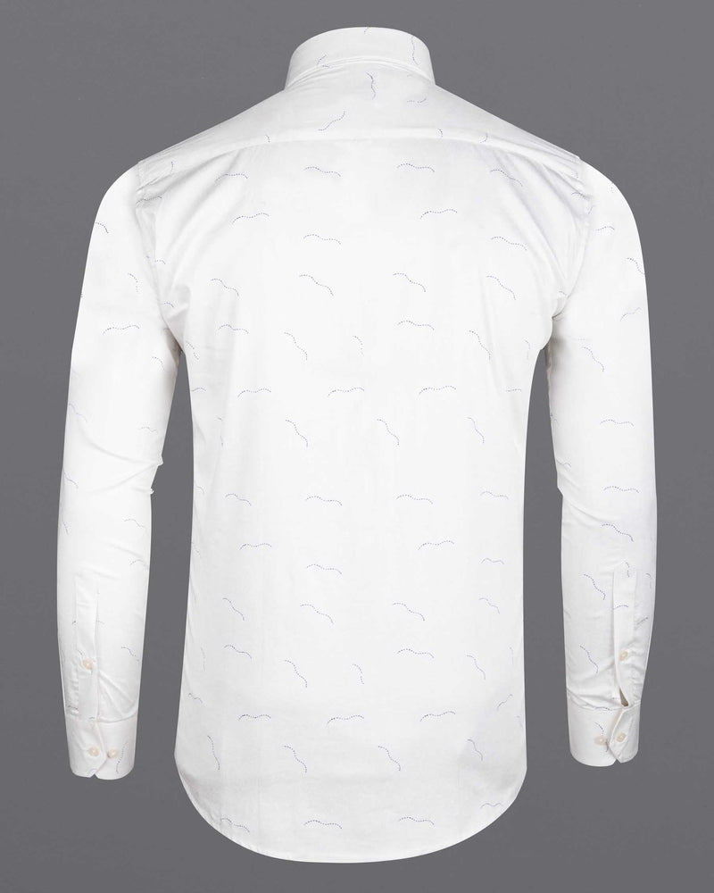 Bright White Arc Printed Super Soft Premium Cotton Shirt